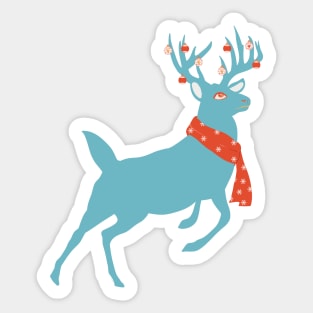 Blue reindeer xmas Sticker